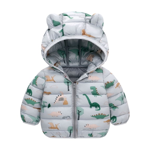 TIHLMK Baby Outerwear Newborn Infant Baby Boys Girls Solid Color Plush Cute t Winter Hoodie Coat Jacket Outfit Dinosaur Pattern
