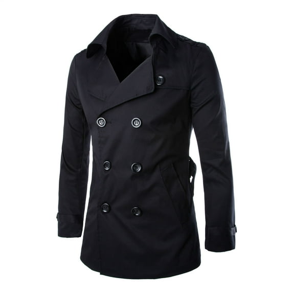 XMMSWDLA Blousse for Men Autumn And Winter And Comfortable Casual Solid Color Mid-length Coat