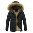 thumbnail image 1 of XMMSWDLA Blousse for Men Solid Casual Mid Length Thickening Keep Warm Zipper Pocket Jacket Coats, 1 of 7