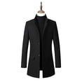 thumbnail image 1 of XMMSWDLA Blousse for Men Solid Color en Cloth Button Lapel Overcoat Jacket, 1 of 5