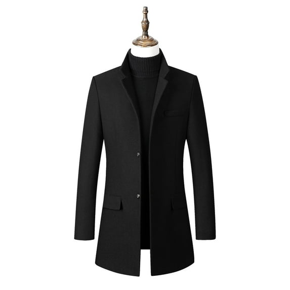 XMMSWDLA Blousse for Men Solid Color en Cloth Button Lapel Overcoat Jacket