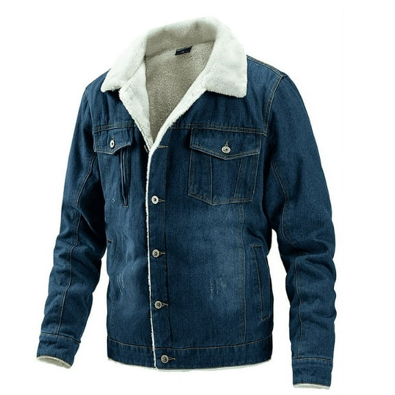 XMMSWDLA Blousse for Men Winter Mid-length Lamb Velvet Jacket Plus Velvet Warm Coat Casual Coat