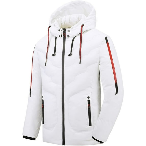 XMMSWDLA Sales Clearance Blousse for Men Winter Stitching Casual Thick Fit Side Seam Pockets Warm Zipper Cotton Jacket