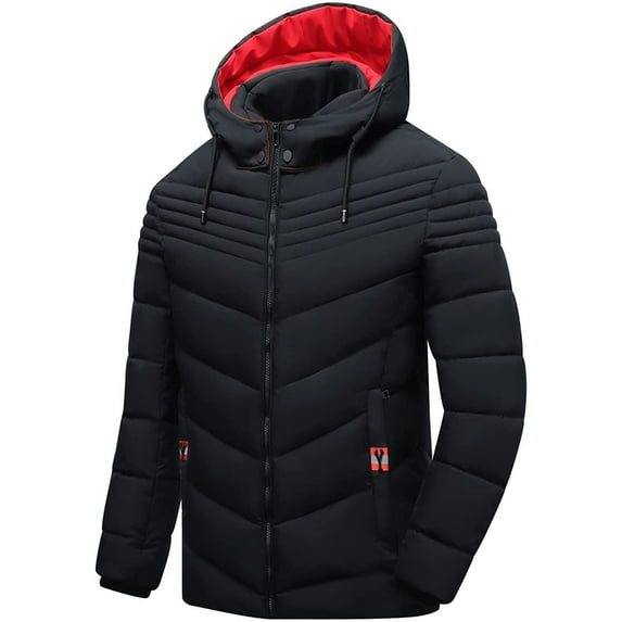 XMMSWDLA Sales Clearance Blousse for Men Winter Stitching Casual Thick Fit Side Seam Pockets Warm Zipper Cotton Jacket