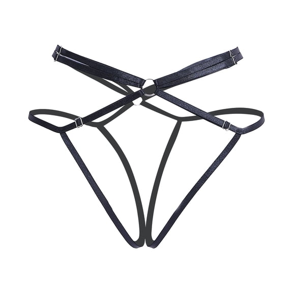 XMMSWDLA Seamless G-String Thongs for Women Pack No Show Thong Underwear Adjustable Stretch Low Rise Panties Black M Bikini Underwear for Women
