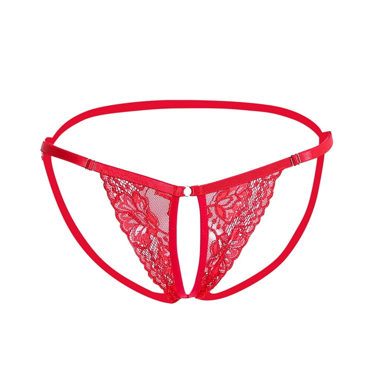 XMMSWDLA Seamless G-String Thongs for Women Pack No Show Thong Underwear  Adjustable Stretch Low Rise Panties Red 3XL Back To School Supplies