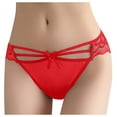 thumbnail image 1 of XMMSWDLA Seamless Thongs for Women No Show Breathable Underwear Stretch Straps T-Back Panties for Ladies Red Free Size Womens Underwear, 1 of 5