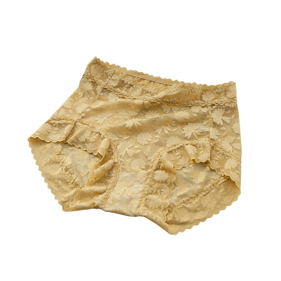 XMMSWDLA Seamless Underwear for Women No Show Bikini Panties Lace Ladies High Cut Hipster Invisible Yellow 2XL Seamless Underwear