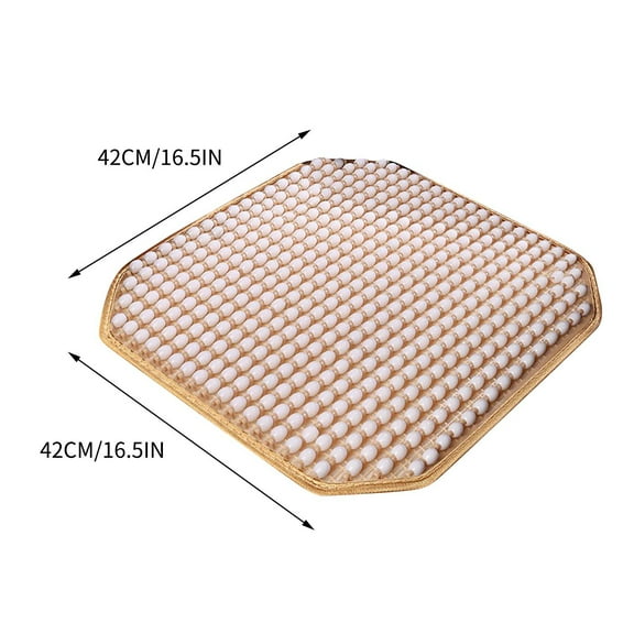 XMMSWDLA Seat Cushion Summer Cool Synthetic Green Jade Beads Car Seat Cover Office Home Chair Square Pad Breathable Cushion Car Seat Cushion Pad
