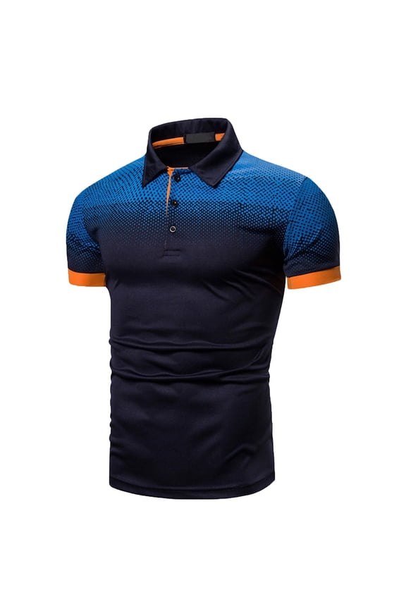 Shirts for Men Short Sleeve Moisture Wicking Shirts Summer Casual Tops Blue Beach Shirts for Men