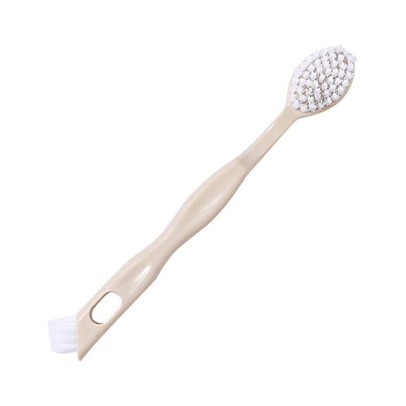 XMMSWDLA Shoe Bruches Double Long Plastic Handle Shoes Wash Brush Cleaner Sneakers Cleaning items (Beige)