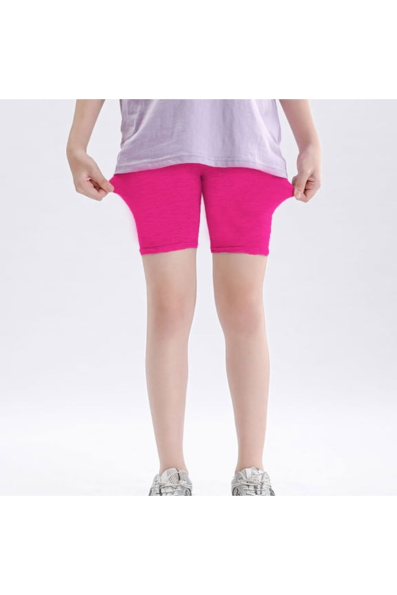 Short Summer Dresses Summer New Girls Leggings Kids Thin Pants Young Student Fashion Safety Pants for 2-12 Years Teen Children Casual Shorts Hot Pink Retro Running Shorts