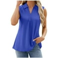 thumbnail image 1 of XMMSWDLA Sleeveless Tops Women Casual Summer Blouses Trendy Eyelet Office Work Shirts Blue Tank Tops Women, 1 of 6