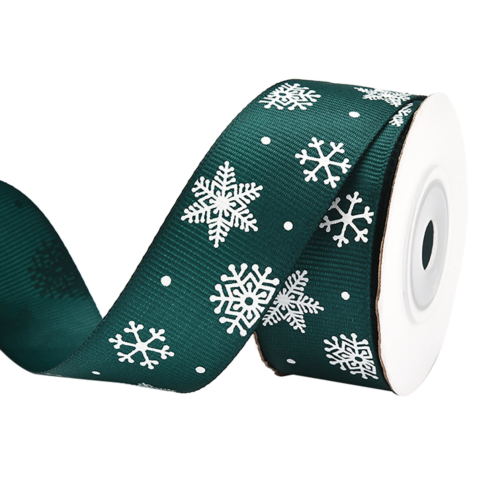 XMMSWDLA Snowflakes Satin Christmas Wired Ribbon Wreath Glitter Ribbon ...