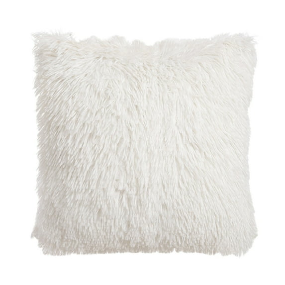 XMMSWDLA Soft Fluffy Throw Pillow Covers Decorative Plush Shaggy Double-Sided Faux Fur Pillow Cases Cushions Covers for Sofa Bedroom 16x16 Inch