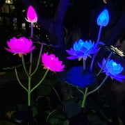 XMMSWDLA Solar Garden Lights, Upgraded Solar Lotus Flower Lights, Decorative Lights,Waterproof Solar Powered Outdoor Lights for Patio Yard Garden Decor for Outsidenight light