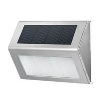 XMMSWDLA Solar Lights for Steps Deck Solar Stair Light Outdoor Waterproof Stainless Steel LED Fence Light for Garden Patio Pathway, 2 Pack