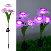 XMMSWDLA Solar Rose Decorative Garden Stake Lights, Waterproof Light Up Artificial Flowers for Outdoor Flower Bed Garden Pathway Memorial Day Cemetery Grave Decorationssolar lights for outside
