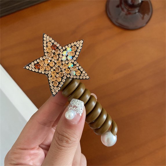XMMSWDLA Spiral Hair Ties,Hair Ties Waterproof Hair Accessories for Women Girls,Phone Cord Ponytail Holders Hair Coils Elastics for Kids Teens All Hair Type