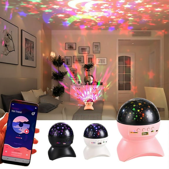 XMMSWDLA Star Projector Night Light ,Remote Control & White Noise Bluetooth Speaker,LED Nebula Lamp for Baby Kids Adults Bedroom/Decoration/Birthday/Party/Home Theater