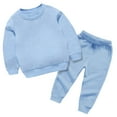 thumbnail image 1 of XMMSWDLA Stretchy Kids Clothing Pack Baby Girl Clothes Toddler Fall Winter Outfits Sweatshirt Pants Sweatsuits for Infant Girl Baby Girl Clothing Light Blue Matching Sibling Outfits for Toddlers, 1 of 4