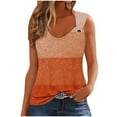 thumbnail image 1 of XMMSWDLA Summer Tank Cute Tops Women Casual Sleeveless Shirt Loose Fit Scoop Neck O Ring Shoulder Blouse Orange Maternity Tank Tops Women, 1 of 5