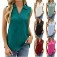 thumbnail image 1 of XMMSWDLA Summer Womens Sleeveless Tops Women Tank Top Dressy Casual V Neck Ladies Tunic Blouse Wine Tunic Tank Tops Women, 1 of 10