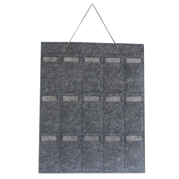 XMMSWDLA Sunglasses Organizer Storage, Hanging Wall Pocket Glasses Organizer - 15 Felt Slots Sunglass Organizer Holder Eyeglass Display with Sturdy Rope (Gray, Small)