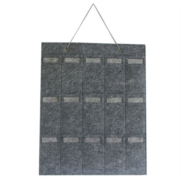 XMMSWDLA Sunglasses Organizer Storage, Hanging Wall Pocket Glasses Organizer - 15 Felt Slots Sunglass Organizer Holder Eyeglass Display with Sturdy Rope (Gray, Small)