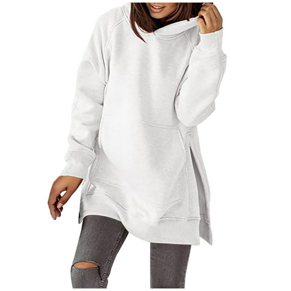 XMMSWDLA Sweatshirts for Women Crewneck Fall Lightweight Solid Color 2023 Fashion Warm Oversized Fit Pullover Sweatshirts Fall Sweatshirts for Women Fall Sweatshirts for Womenwhite L