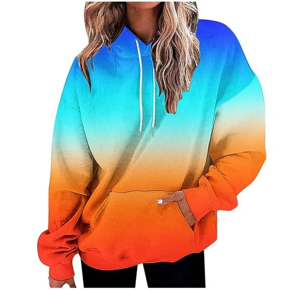 XMMSWDLA Sweatshirts for Women, Women Casual Long Sleeve Crewneck Sweatshirt Tie Dye Printed Pullover Tops Shirts