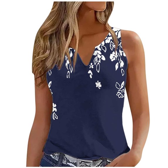 XMMSWDLA Tank Tops Women Casual Summer Sleeveless Basic Cami Top Slim V Neck Blouses Athletic Shirts Navy Cami Tank Tops Women