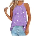 thumbnail image 1 of XMMSWDLA Tank Tops Women Loose Fit Summer Tops Halter Neck Sleeveless Tanks Trendy Blouse Purple Workout Tank Tops Women, 1 of 3