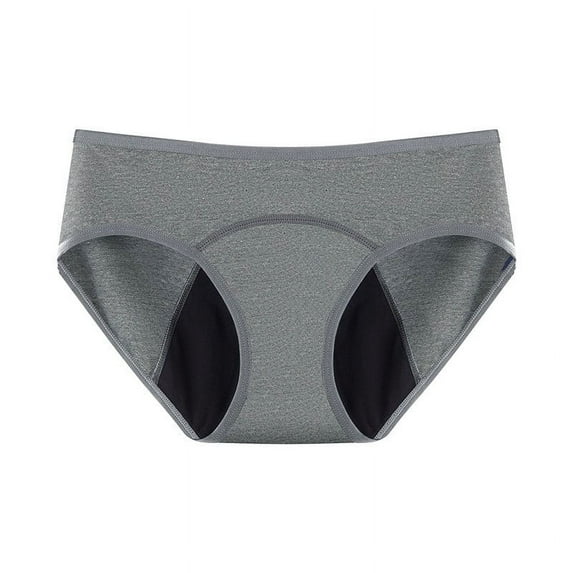 XMMSWDLA Teen Girls Period Underwear Menstrual Period Panties Leak-Proof Organic Cotton Protective Briefs Gray L Seamless Underwear