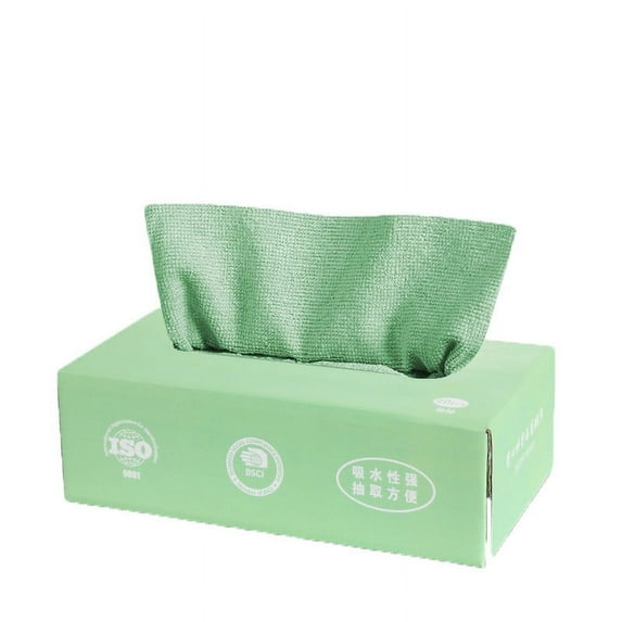 XMMSWDLA Thickened Wipe Home Kitchen Car Multi-Functional Cleaning Ragextractable Rag Absorbent Microfiber Kitchen Dishcloth Disposable Scouring Pad Lazy Rag C Matcha Green
