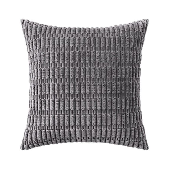 XMMSWDLA Throw Pillow Covers 18x18 Inch, Corduroy Soft Striped Farmhouse Pillow Cover, Modern Decorative Cushion Pillow Case for Couch Sofa Bedroom Living Room
