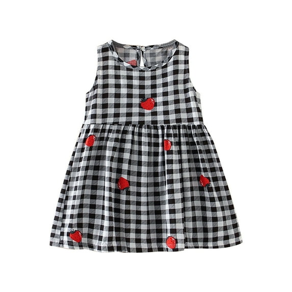 TIHLMK Toddler Girl Clothes Baby Girls Sleeveless Dress Graphic Print Children's Clothing