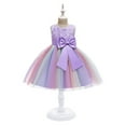 thumbnail image 1 of XMMSWDLA Toddler Girl Clothes Girls Color Net Yarn Bowknot Birthday Party Flowers Gown Kids Dresses, 1 of 8