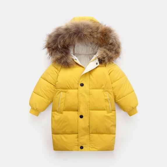XMMSWDLA Toddler Girl Clothes Thicken Warm Kids Down Coat Winter Hooded Long Boys Girls Cotton Down Jackets Outerwears Children Clothing