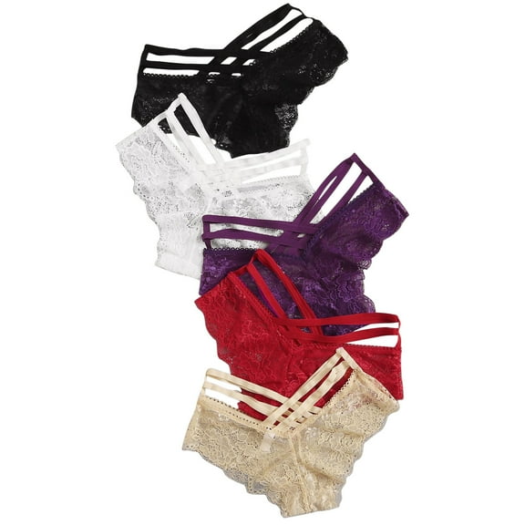 XMMSWDLA Underwear for Women Underwear Bikini Panties Stretch Lace Seamless Hipster Panty Multicolor 4XL Cotton Thongs for Women
