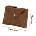 thumbnail image 1 of XMMSWDLA Unisex Handmade Leather Key Wallet Holder Card Case Key chain Boys And Girls Leather Coin Purse Leather Horse Brown Brown Zipper Coin Purse, 1 of 3