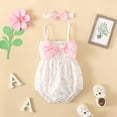 thumbnail image 1 of XMMSWDLA Unisex Kids Outfits Infant Newborn Baby Girl Floral Romper Kids Spaghetti Strap One Piece Jumpsuit Shorts Toddler Summer Overall Clothes Pink Preschooler Clothing Pack, 1 of 8
