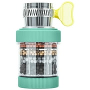 XMMSWDLA Water Filter for Sink, Universal Interface Activated Carbon Faucet Water Filter for Kitchen Bathroom, Six Layers Filtration, Splash-Proof & Water-Saving