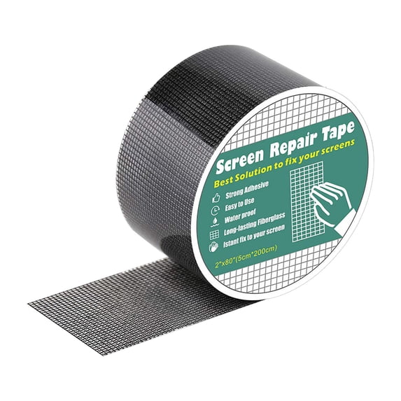 XMMSWDLA Window Screen Repair Kit 6.5FT Strong Adhesive & Waterproof Tape Fiberglass Covering mesh, Repair for Window Screen and Screen Door tears Holes