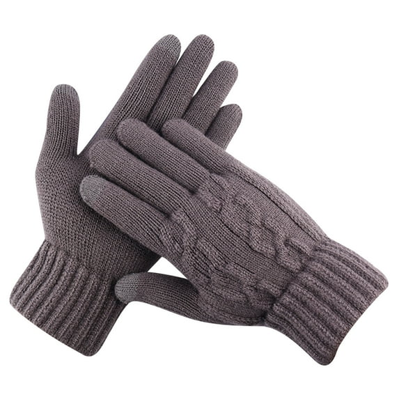 XMMSWDLA Winter Gloves For Women Touch Screen Dual-Layer Cashmere Elastic Thermal Knit Lining Warm Gloves For Cold Weather Gym Gloves Dark Gray