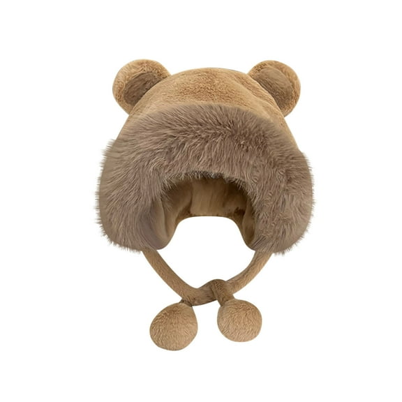 XMMSWDLA Winter Hat for Women Warm Fleece Lined Ear Flaps Knit Hat Cute Cover Ears Outdoor Cap Girls Winter Hat