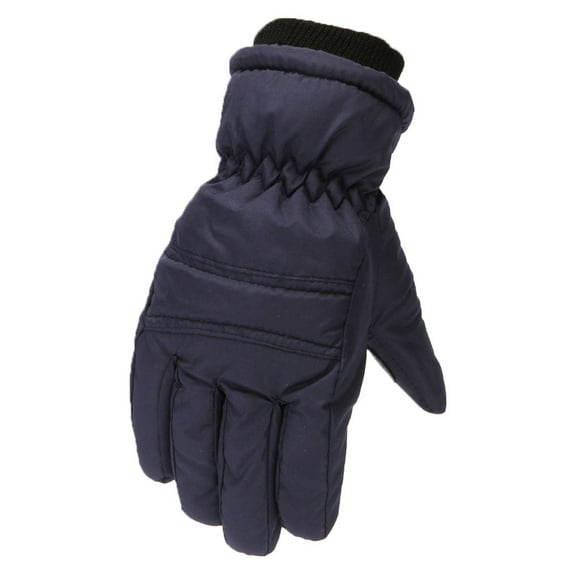 XMMSWDLA Winter Kids Ski Gloves Boys Girls Cold Weather Snow Glove Waterproof Ski Snowboard Gloves With Fleece Lining Kids Work Gloves Navy
