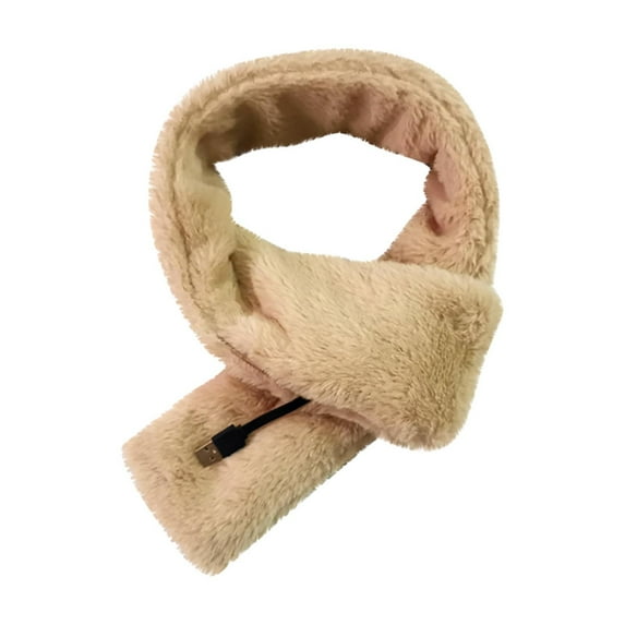 XMMSWDLA Winter Soft Warm Scarves for Men Women,Thick Long Wool Wrap Scarf Khaki Heating Scarf USB