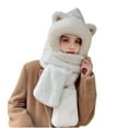 thumbnail image 1 of XMMSWDLA Winter Warm Women Siamese Hoodie Gloves Pocket Hat Long Scarf Shawl Wraps Sun Hats for Women, 1 of 7