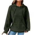 thumbnail image 1 of XMMSWDLA Women Fall Hoodies Sweater Knit V Neck Tops Oversized Fashion Pullover Casual Long Sleeve Shirts with Pockets, 1 of 6